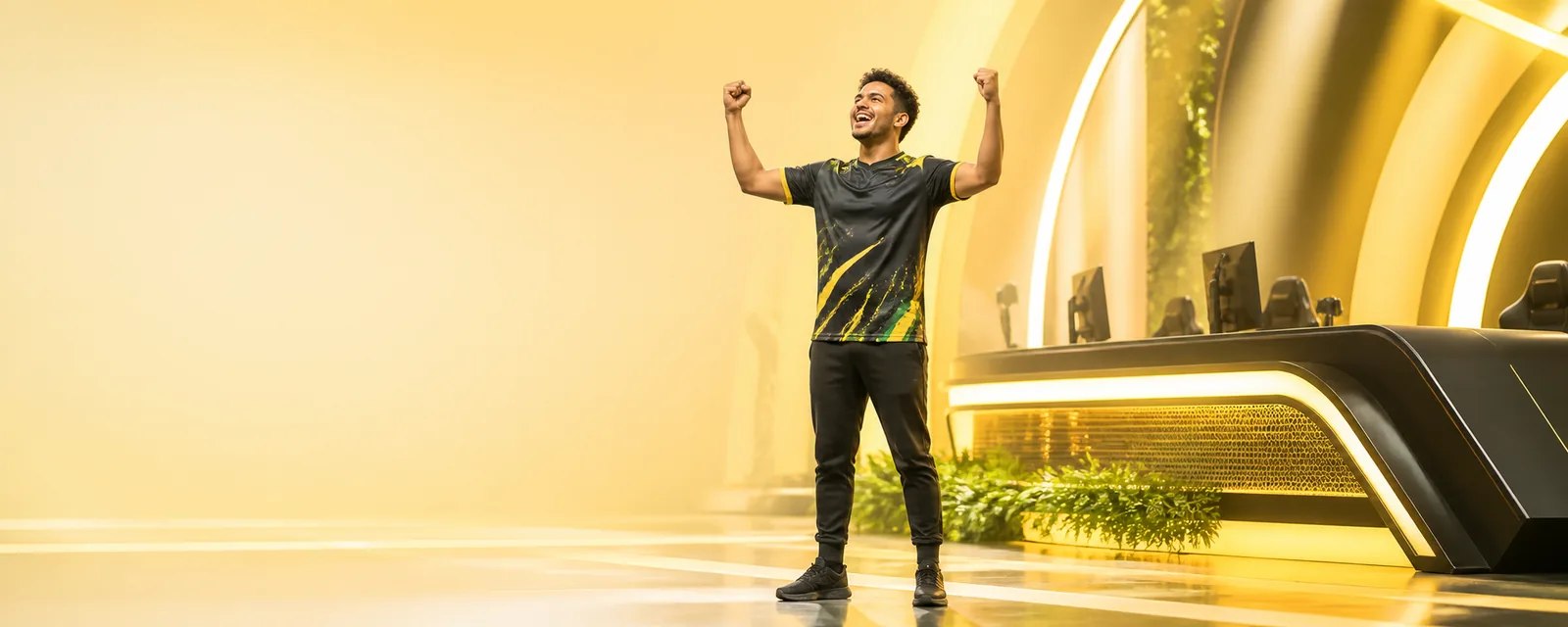 Atleta brasileiro de esports em um torneio